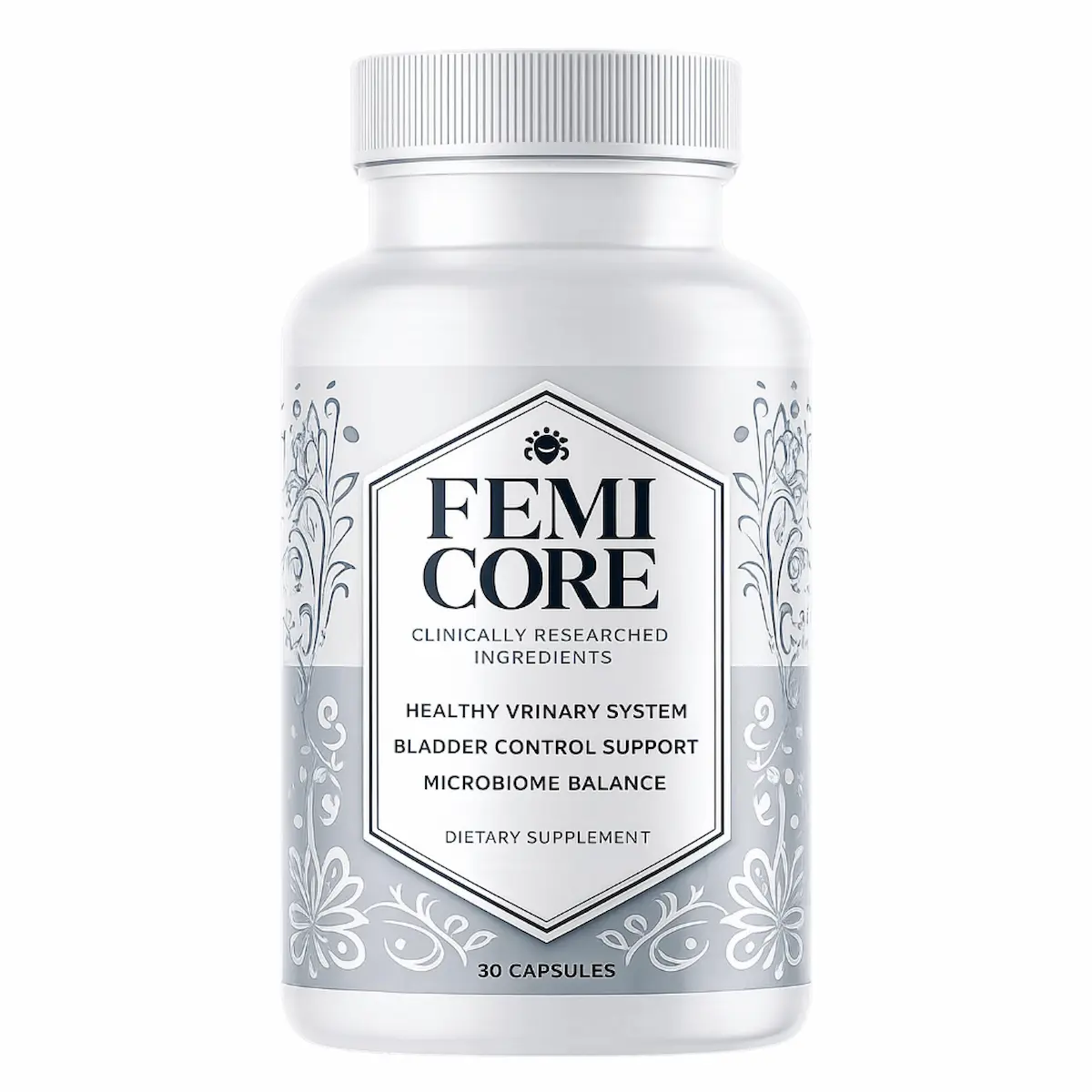 FemiCore supplement bottle for urinary tract health and bladder control