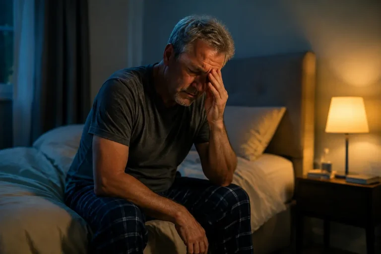 why do i pee so much at night — man awake in bed